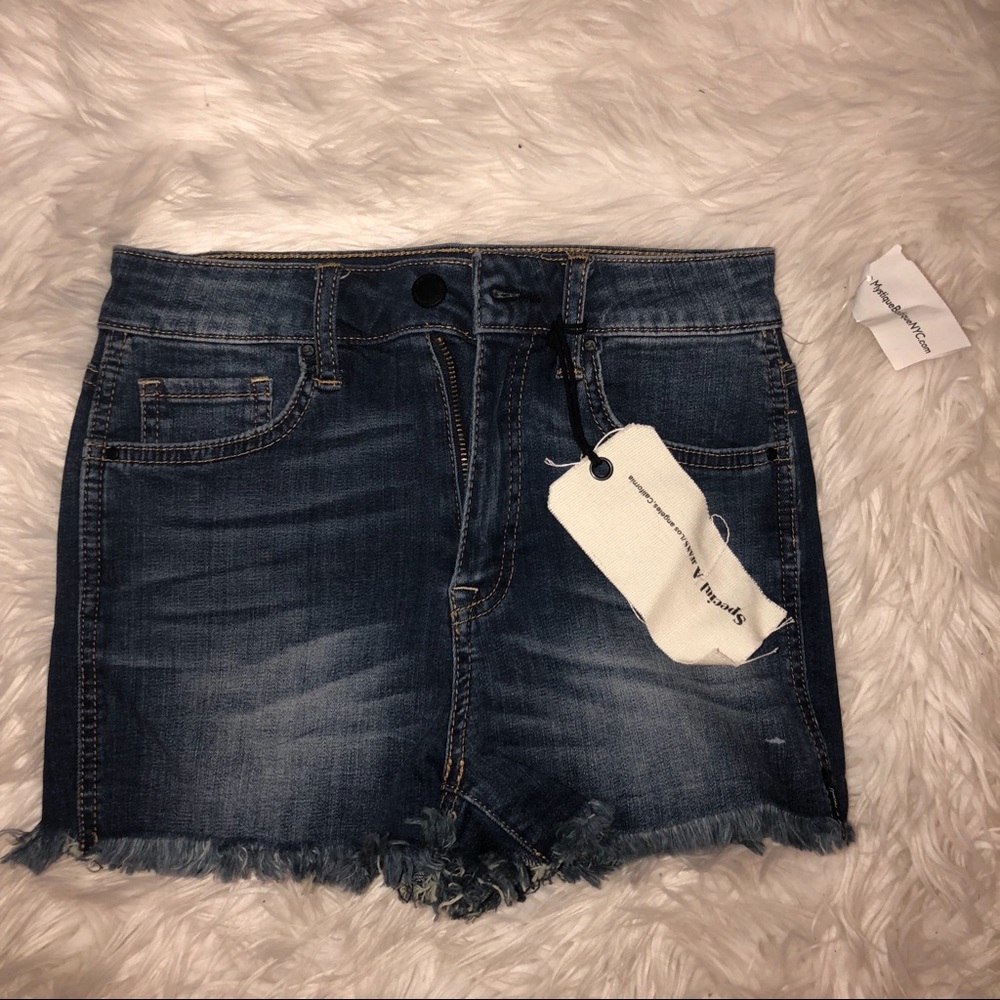 High waisted jean shorts